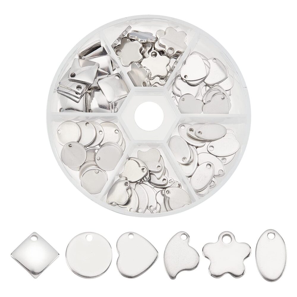 1812 PandaHall Elite 120 Pcs 304 Stainless Steel Flat Blank Stamping Tag